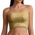 thumbnail image 2 of Laqbezok Women's Sexy Sequin Tube Top, Strapless Sparkly Crop Bandeau, Shiny Party Night Out Outfit, 2 of 5