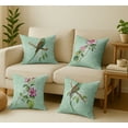 thumbnail image 3 of Vargottam 20x20 Inch Cushion Covers Set of 4 - Premium Cotton, Floral & Bird Print, Reversible Printed Pillow Covers with Concealed Zipper - Green, 3 of 7