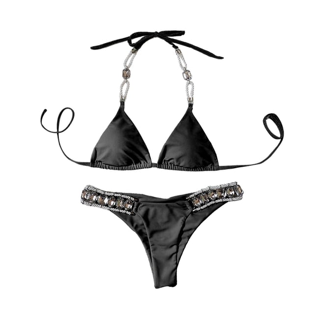 Esquirla Ensemble de Maillot de Bain avec Soutien-Gorge en Strass