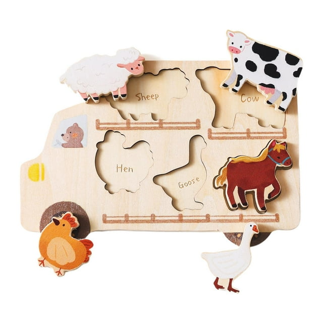 Rompecabezas de madera para niños perfecl juguete de Aprendizaje temprano tamaño 22 cm x 15 cm