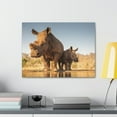 thumbnail image 3 of Funny White Rhino Silly White Rhino Scene Couple Wall Art Ready to Hang Unframed, 3 of 18