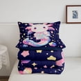 thumbnail image 5 of Manfei Funny Axolotl Full Size Comforter Sets,Kawaii Ocean Animal Bedding Comforter Set,Navy Blue Reversible,3-Piece,1 Comforter and 2 Pillowcases, 5 of 7