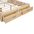 thumbnail image 5 of Queen Size Platform Bed with 6 Storage Drawers, Rustic Style Wooden Floor Bed Frame with Sturdy Wood Slats Support, 650 LBS Capacity Daybed for Adults, No Box Spring Needed, 5 of 9