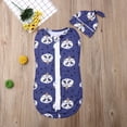 thumbnail image 2 of Gupgi Newborn Infant Baby Cartoon Animal Zipper Swaddle Wrap Blanket + Hat, 2 of 7
