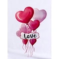 thumbnail image 4 of Valentine's Day Heart Balloon Graphic Casual Short Sleeve Sports Tops, Round Neck Workout T-shirt, Women's Activewear Tee For Adult, Men, Women, Teen, Teenager, Adolescent, Youth, 4 of 7