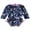 Navy Blue, variant on TiaoBug Toddler Infant Girls Floral Printed Zipper Back Ruffles Monikini Swimsuit Romper Bathing Suit Sunsuit