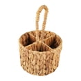 thumbnail image 2 of Cesta de almacenamiento de cubiertos de mimbre, soporte para utensilios dividido con asa, soporte portátil para cubiertos de de agua para cuch, 2 of 9
