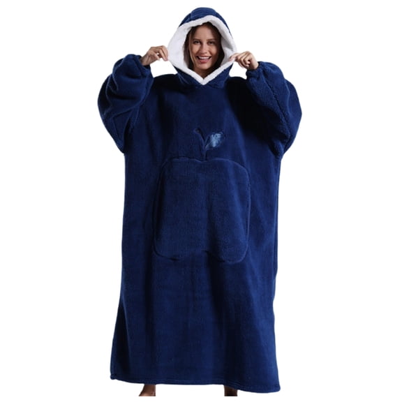 Silver Basic Oversized Hooded Lazy Blanket, Plush Home Clothes, Warm And Comfortable Winter Blanket Suitable For Watching TV Lengthen,ZQ-1