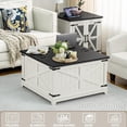 thumbnail image 4 of Joaxswe 3-Piece Coffee Table Set with Flip Top Coffee Table and 2 End Tables, Hidden Storage, Modern Living Room, White, 4 of 9