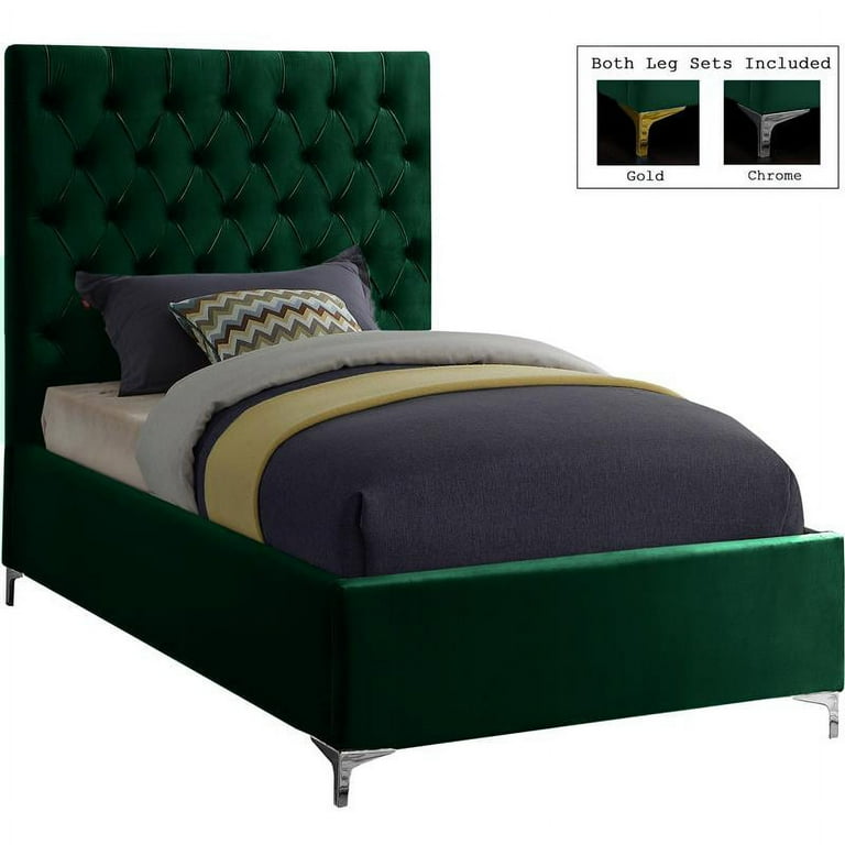 Meridian Furniture Cruz Velvet Twin Bed Meridian Furniture Cruz Velvet Twin Bed