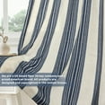 thumbnail image 6 of DriftAway Farmhouse Vertical Striped Linen Blend Textured Light Filtering Semi Sheer Curtains for Living Room Bedroom 108 Inches Long Drapes 2 Panels Broad Striped Linen Dark Blue, 6 of 8
