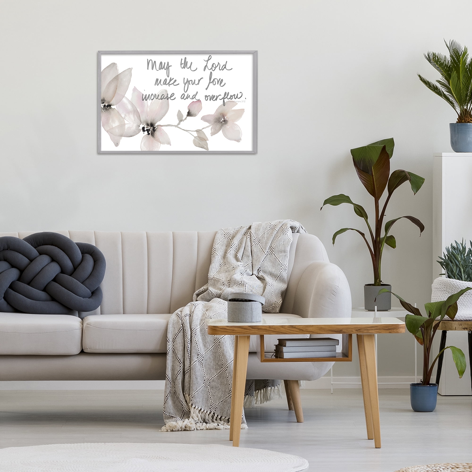 Stupell Industries Love Increase & Overflow Gray Framed Giclee Art, design by Lanie Loreth