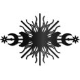 thumbnail image 1 of Decoración de pared de metal con forma de sol, arte de pared de hierro, fase lunar, escultura hueca negra, decoración colgante, letrero de pared rústico, decoración para interior, exterior, sala de, 1 of 8