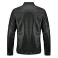 thumbnail image 4 of Cloudstyle Men's Solid Color Zipper Casual Leather Jacket PY06, 4 of 4