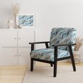 thumbnail image 2 of Designart "Winter Calm" Blue Abstract Upholstered Accent Chair - Modern Arm Chair For Living Room, 2 of 5