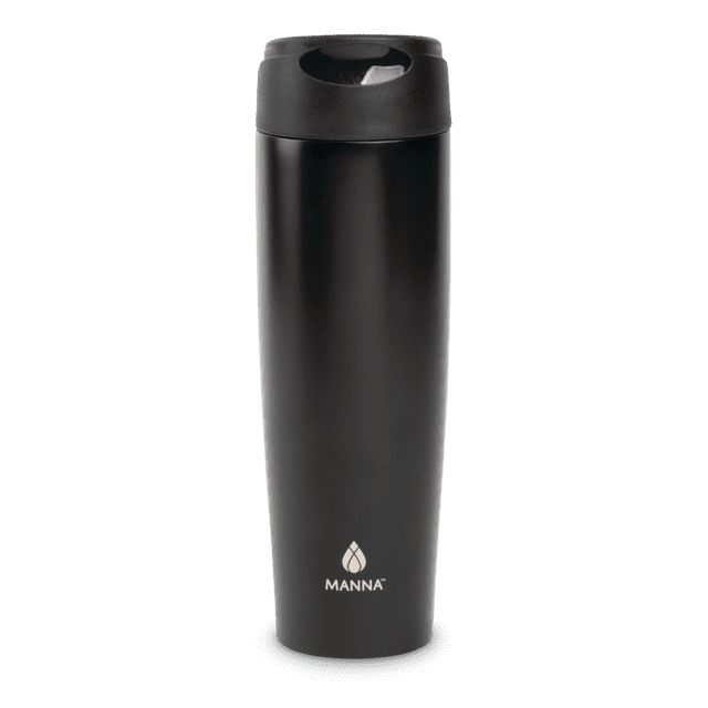 Manna Dash Insulated Stainless Steel Coffee Mug with Push-Button Lid, Assorted, 473-mL