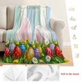 thumbnail image 5 of Easter Blanket Soft Cozy Warm Twin Blanket for Bed, Plush Fuzzy Flannel Fleece Blankets for Sofa, Wooden Bunny Colorful Eggs Spring Floral Botanical Throw Blankets for Couch, Gifts for Men, 60"x80", 5 of 9