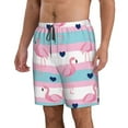 thumbnail image 2 of Bixox Men's Flamingo1 printing Casual Classic Fit Short Summer Beach Shorts, 2 of 6