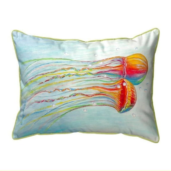 Betsy Drake SN1095 11 x 14 in. Colorful Jellyfish Small Indoor & Outdoor Pillow