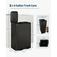 thumbnail image 2 of 2 x 8 gal Stainless Steel Dual Trash Can, Step-on Kitchen Metal Garbage Cans, Double Compartment Garbage and Recycling Bin Combo with Metal Lid, PP Inner, 2 of 6