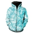 thumbnail image 1 of Sudadera con capucha y cremallera para hombre, con estampado de copos de nieve de invierno, estilo Harajuku, informal, de manga larga, estilo urbano, divertida, para adolescentes, primavera y otoño, 1 of 6