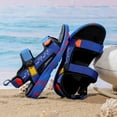 thumbnail image 7 of UngA Summer Sandals Unisex Kids Summer Slide Sandals Baby Comfort Anti-Slip Open Toe Adjustable Walking Beach Shoes for Boys Girls Blue,5.5, 7 of 7