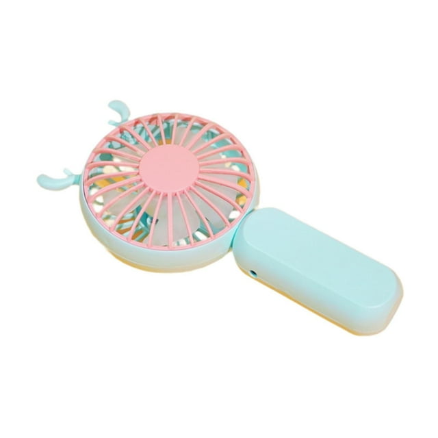Mini ventilador portátil de mano, ventilador de refrigeración, recargable por USB, pequeño ventilador de mano, elegante ventilador de maquillaje para Azul
