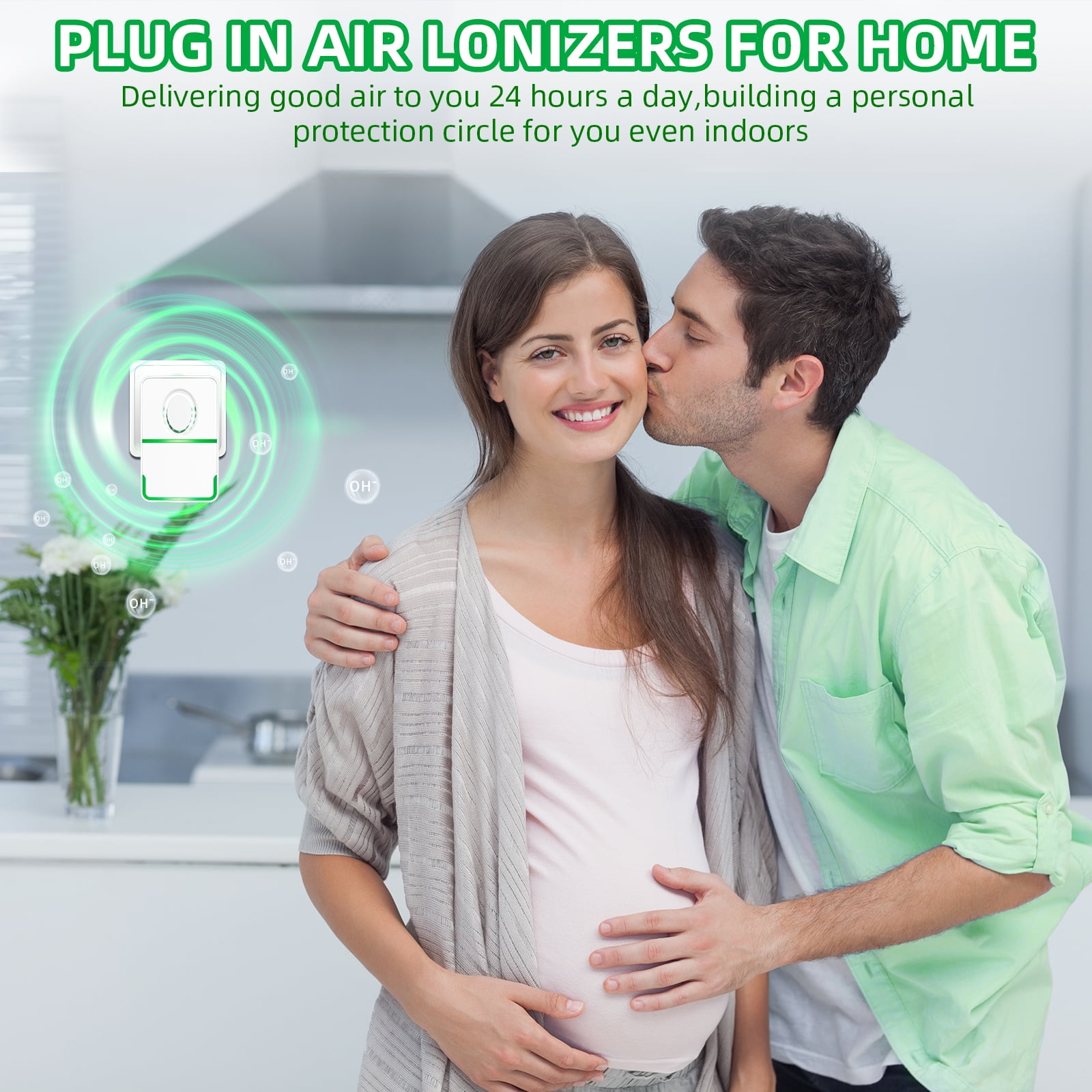JahyShow Plug in Air Purifier, 4 Pack Air Ionizers for Home Portable Negative Ion Air Purifier for Bedroom, Office, Kitchen