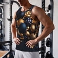 thumbnail image 5 of KLL Elegant Golden Blue Ornaments Print Men's Muscle Gym Workout Stringer Tank Tops Bodybuilding Fitness T-Shirts Tank Tops Men-XX-Large, 5 of 7