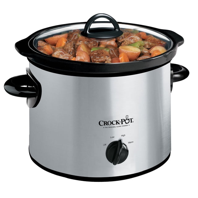 Crock-Pot 3-Quart Manual de Coccion Lenta Acero Inoxidable Negro SCR300-SS
