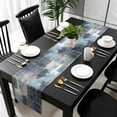 thumbnail image 5 of Navy Blue Grey Table Runner Cotton Linen 36 Inch Holiday Dresser Scarves, Modern Oil Painted Abstract Art Aesthetics Tablerunner for Kitchen Coffee Dining Bedroom Dinner Scarf Décor 13''x36'', 5 of 9
