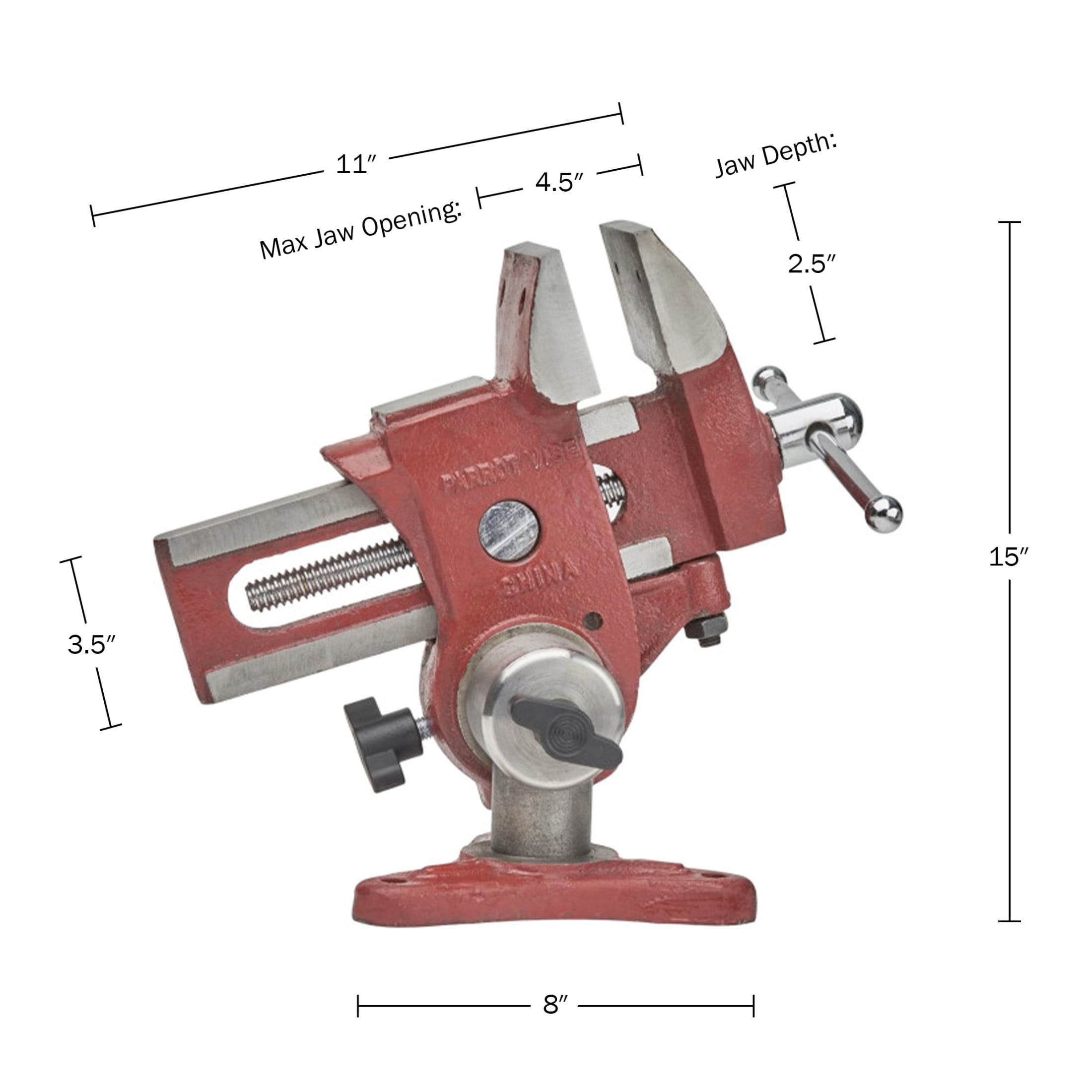Kings County Tools Bench Vise with 2 Axes of Rotation and 4.5” Jaw Opening