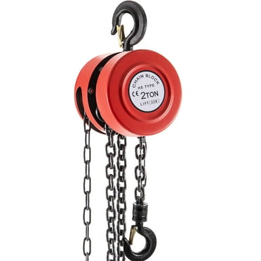 BENTISM Chain Hoist Chain Block 2 Ton Capacity 8 Feet Lift Steel Construction Red