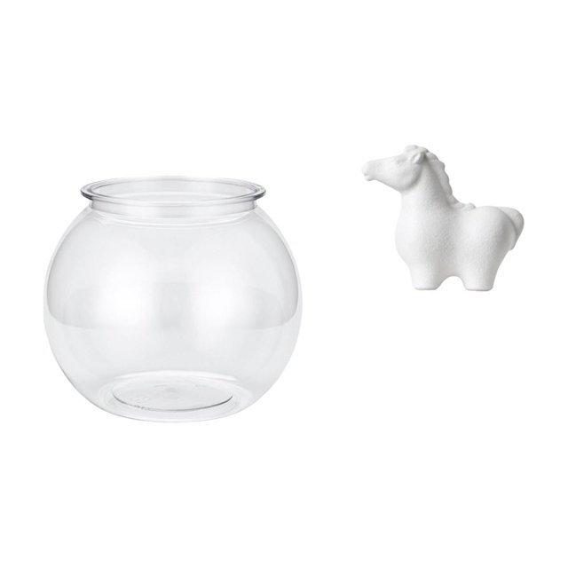Jarrón De Porcelana Transparente Con Pecera Y Figura De Caballo, Escultura Decorativa De Animal Para Dormitorio, Sala De Estar, Oficina, Mesa, Decoración Del Hogar