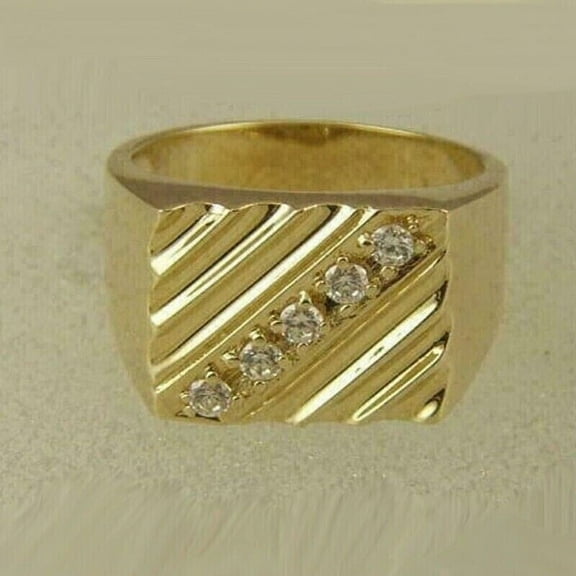 Forever Jewels 2Ct Round Cut Moissanite Men Solitaire Engagement Ring 14K White Gold Plated