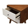 thumbnail image 4 of Alpine Furniture Flynn Table de Nuit Moderne Mi-Siècle à 2 Tiroirs, Gland et Blanc, 4 of 6