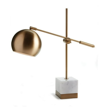 Graydon 23 inch White Marble and Brass Desk Lamp