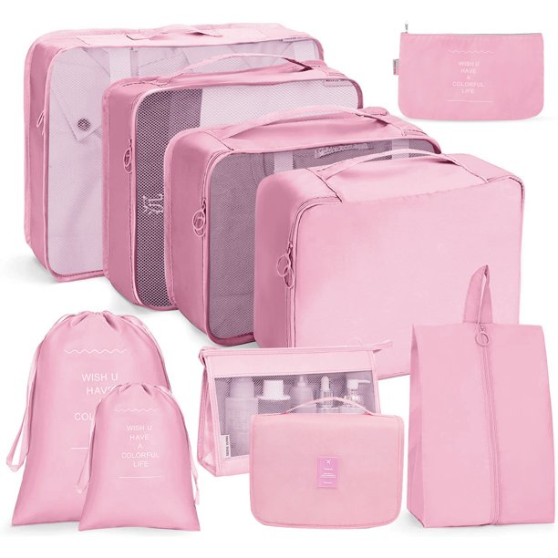 Bolsa de almacenamiento de viaje, juego de 10 piezas, organizador de ropa para equipaje de viaje, bolsa de almacenamiento, juego de almacenamiento simple y separado