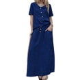 thumbnail image 2 of Jaimenalin Summer Skirt Set Women 2 Piece Outfits Short Sleeve Top Elastic Waist Maxi Dress Sets with Pockets XXL, 2 of 8