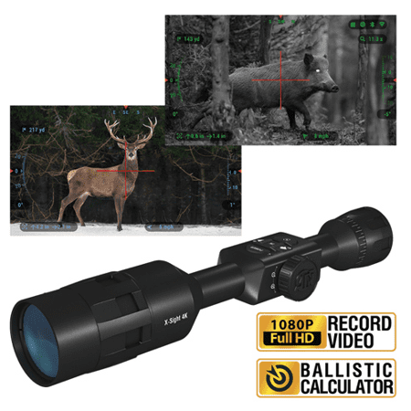 Refurbished ATN X-Sight 4K Pro 5-20x Smart Day/Night Rifle Scope - Ultra HD 4K technology with Full HD Video, 18+h Battery, Ballistic Calculator, Rangefinder, E-Compass, WiFi, iOS&Android
