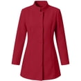 thumbnail image 6 of SuTry Women's Stand Collar Coat Button Front Long Sleeve Side Pockets Relaxed Fit Mid Length Versatile Casual Office Commute Daily Wear Outerwear, 6 of 8