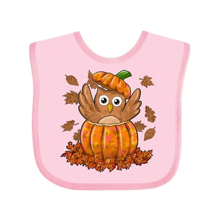 

Inktastic Owl in a Pumpkin- Cute for Halloween and Thanksgiving Gift Baby Boy or Baby Girl Bib