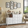 thumbnail image 5 of CONCETTA 8-Drawer Dresser TV Stand for Bedroom with Charging Station, Teen/Adult Fabric Storage with Open Shelves, White, 5 of 8