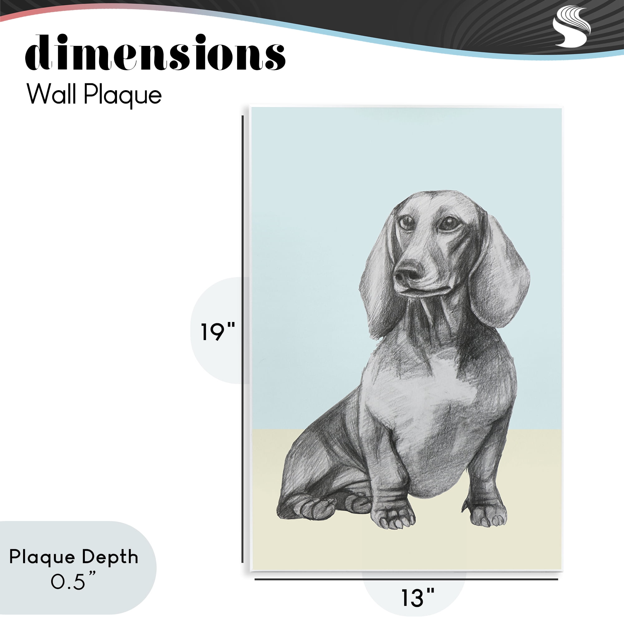 Stupell Industries Sitting Dachshund Sketch Wall Plaque Art, design by Violeta Vollmer