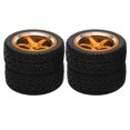 thumbnail image 3 of RC Car Tire, 5 Poke Pretty Design Drift Wheel Set 4Pcs  Cushioning Better Grip  for Replacement Gold, 3 of 8