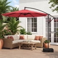 thumbnail image 4 of Costway Parasol Suspendu Déporté de 10 Pi avec Base pour Patio, Rotation à 360°, Rouge, 4 of 10