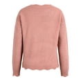 thumbnail image 3 of Gvmfive Women's Solid Petal Collar Long Sleeve Pullover Casual Sweater, 3 of 5