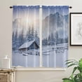 thumbnail image 4 of Winter Snow Mountain Morning Scenery House Window Curtains for Living Room the Bedroom Home Interior Kids Room Decor Drapes, 4 of 7