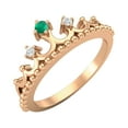 thumbnail image 2 of 2mm Rond Onyx 925 Sterling Silver Rosed Femmes Couronne Tiare Anneau, 2 of 4