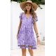 thumbnail image 4 of Vestido de verano con cuello en V y manga corta con pétalos de kipfall para mujer, 4 of 6